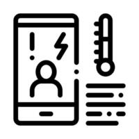 Temperature Phone Icon Vector Outline Illustration