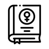 Book Female Mark Icon Vector Outline Illustration