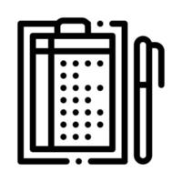 Pen And List Icon Vector Outline Illustration