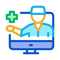 Online Doctor Icon Vector Outline Illustration