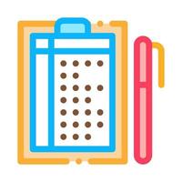 Pen And List Icon Vector Outline Illustration