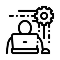 Programmer Work Icon Vector Outline Illustration