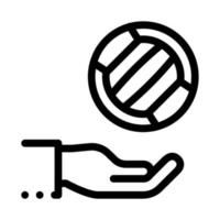 la bola vuela a la ilustración de contorno vectorial del icono de la mano vector