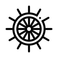 Steering Wheel Icon Vector Outline Illustration