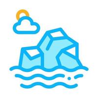 Iceberg in Sea Icon Vector Outline Illustration