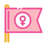 Female Mark Flag Icon Vector Outline Illustration