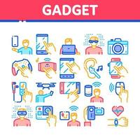 conjunto de iconos de colección de gadgets y dispositivos vector