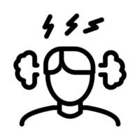 Man Ear Steam Icon Vector Outline Illustration