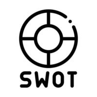 icono de forma de círculo swot ilustración de contorno vectorial vector