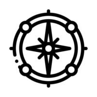 Vintage Compass Icon Vector Outline Illustration