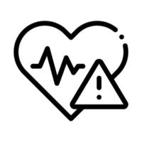 ilustración de contorno de vector de icono de enfermedad cardíaca