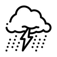 ilustración de contorno de vector de icono de relámpago de lluvia