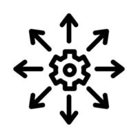 Gear Arrows Icon Vector Outline Illustration