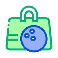 ilustración de contorno de vector de icono de bolsa de bola de bolos