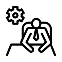 Leader Sit Gear Icon Vector Outline Illustration