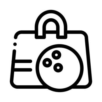ilustración de contorno de vector de icono de bolsa de bola de bolos