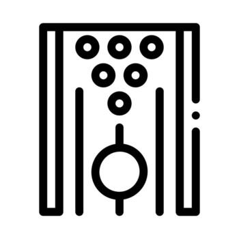 ilustración de contorno de vector de icono de juego de bolos