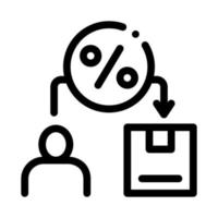 Man Save Percent Icon Vector Outline Illustration