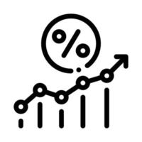 ilustración de contorno de vector de icono de porcentaje de crecimiento