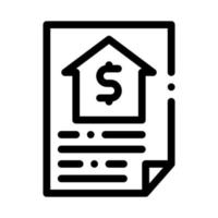 House Document Icon Vector Outline Illustration