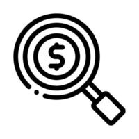 Magnifier Money Icon Vector Outline Illustration