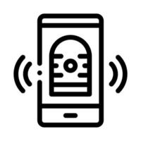 noticias en la ilustración del contorno del vector del icono del teléfono