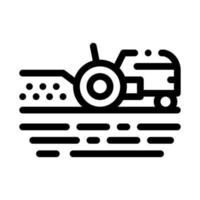 Tractor On Field Icon Vector Outline Illustration