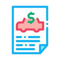 Car Buy Document Icon Vector Outline Illustration