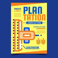 Plantation Agriculture Combine Promo Poster Vector