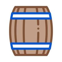 Wooden Barrel Icon Vector Outline Illustration