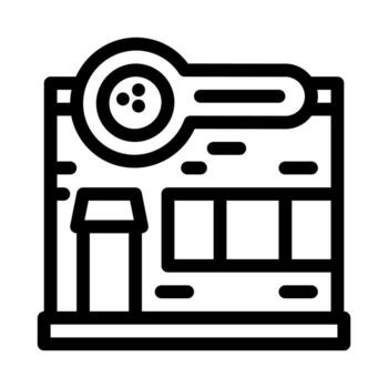 ilustración de contorno de vector de icono de edificio de bolos