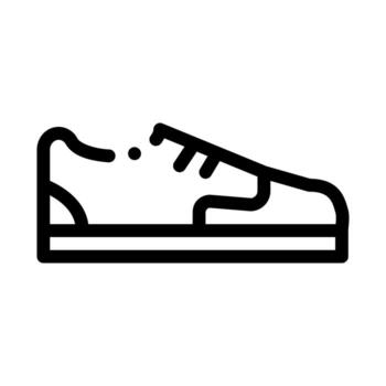 ilustración de contorno de vector de icono de zapato de zapatillas