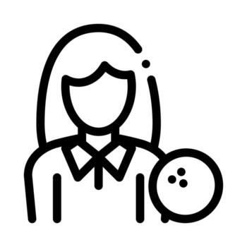 mujer jugador icono vector contorno ilustración