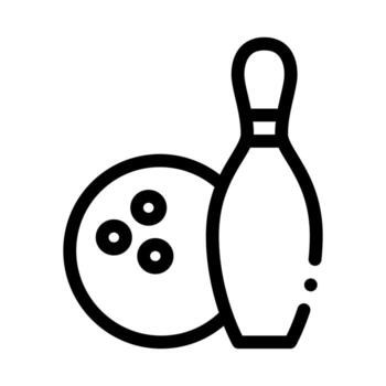 ilustración de contorno de vector de icono de bolo de bola de juego