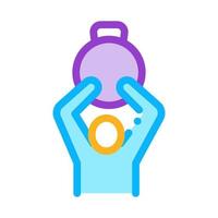 Man Hold Weight Icon Vector Outline Illustration