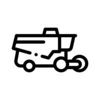 Reaping Harvester Vehicle Vector Thin Line Icon