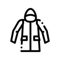 Waterproof Material Jacket Anorak Vector Line Icon