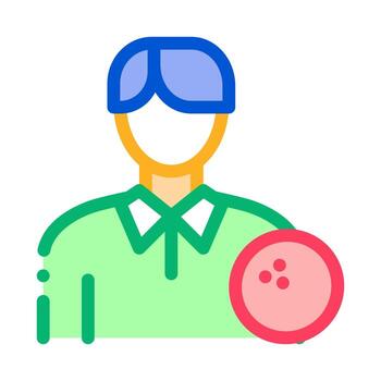 ilustración de contorno de vector de icono de jugador de bolos de hombre