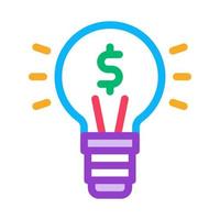 Light Lamp Money Icon Vector Outline Illustration