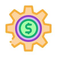 Gear Dollar Coin Icon Vector Outline Illustration