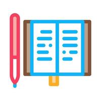 Notebook Pen Icon Vector Outline Illustration