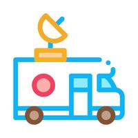 Reporter Truck Icon Vector Outline Illustration