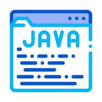 lenguaje de codificación java sistema vector icono de línea delgada