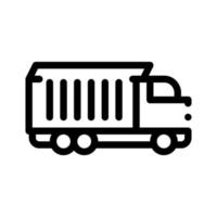 Agricultural Cargo Truck Vector Thin Line Icon