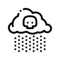 Acid Rain Earth Problem Vector Thin Line Icon