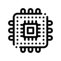 Computer Element Processor Vector Thin Line Icon