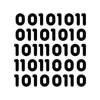 icono de línea delgada de vector de matriz de código binario de transmisión