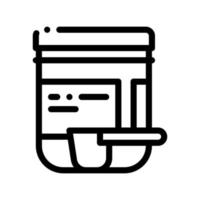 Supplements Bottle And Scoop Vector Thin Line Icon