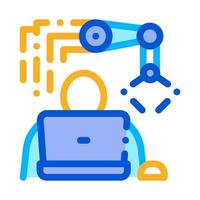 Programming Robot Icon Vector Outline Illustration