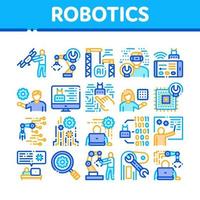 Robotics Master Collection Icons Set Vector